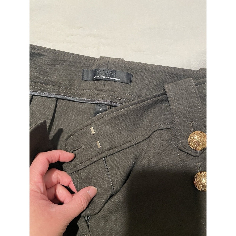 WHBM Jolie Straight Leg Dress Pants Size 2 Luxe Stretch Work Casual with Buttons - Picture 4 of 6